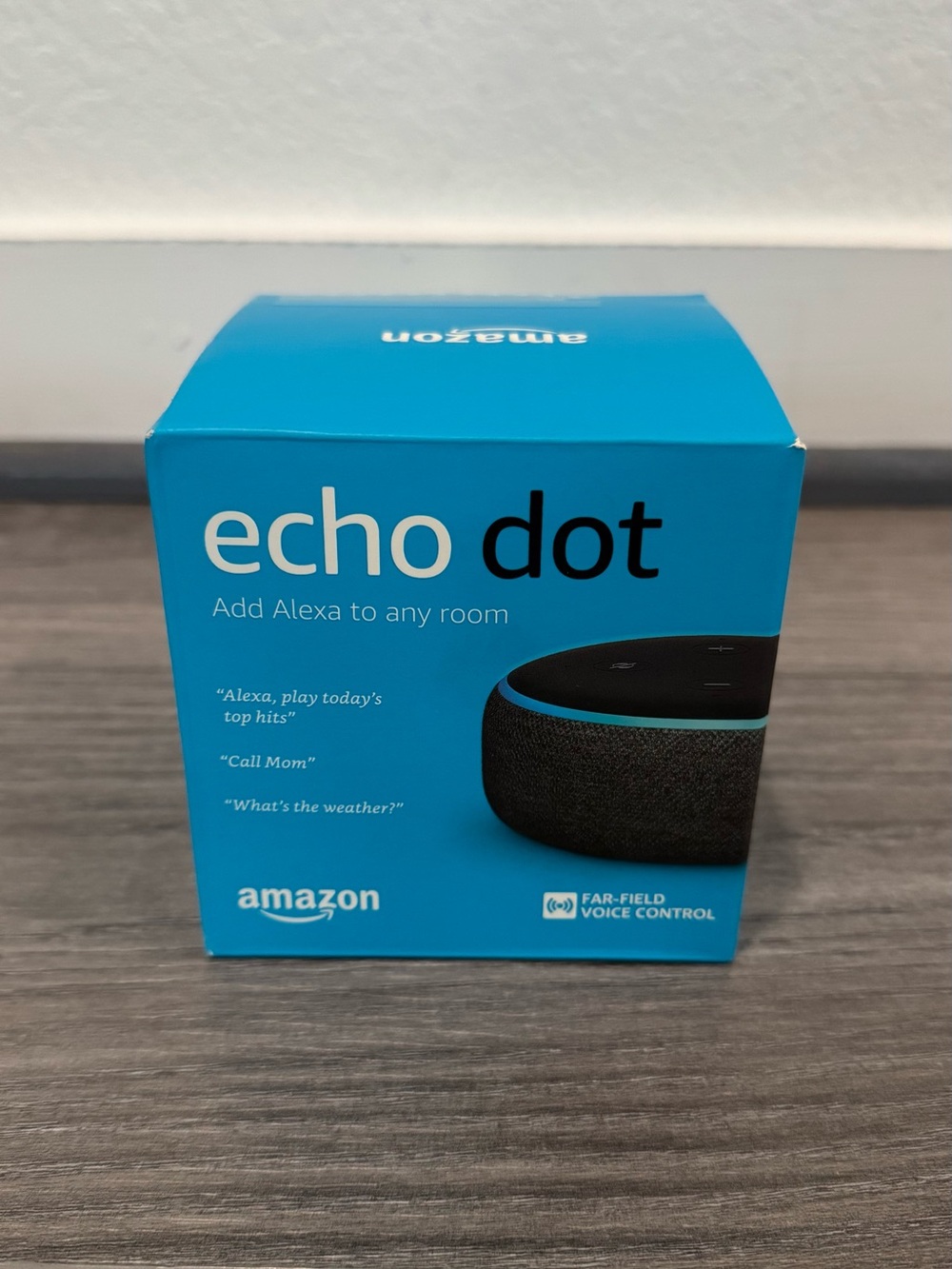 Amazon Smart Speaker Box - Bright Cyan Blue Packaging
